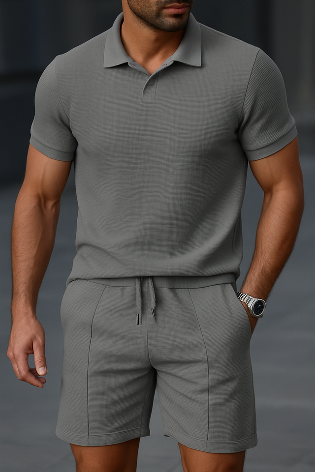 Premium Casual Set – Polo shirt and shorts in a 2-pack